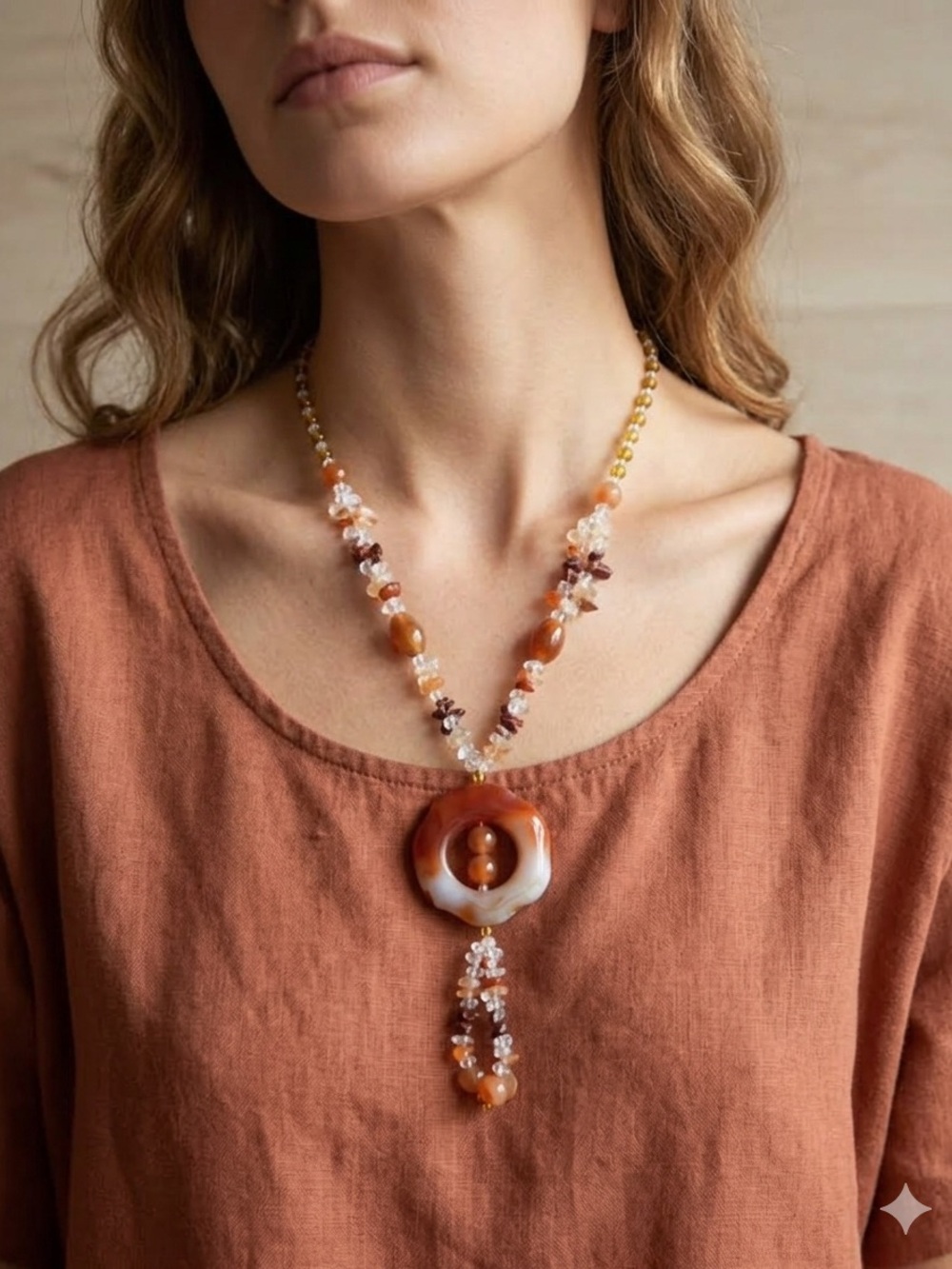 Bohemian-Style Multi-Gemstone Statement Necklace